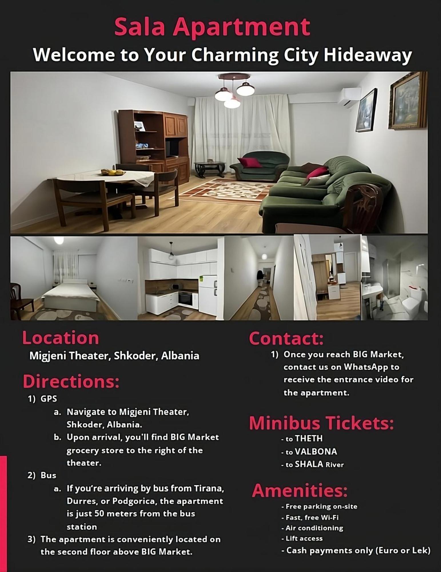 Sala Apartment Shkodra Kültér fotó